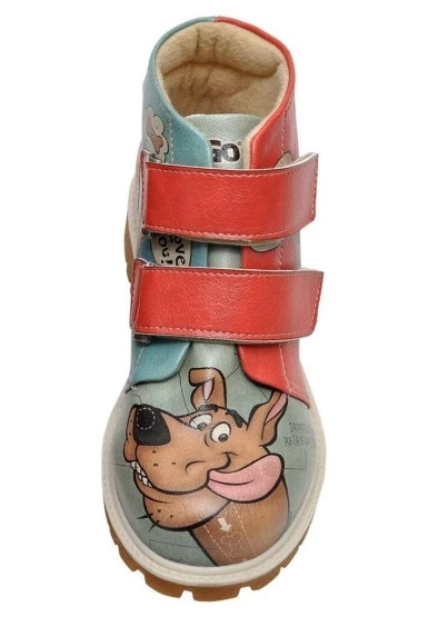 Çocuk Vegan Deri Çok Renkli Günlük Bot - Warner Bros Hungry Doo Scooby Doo Tasarım - 