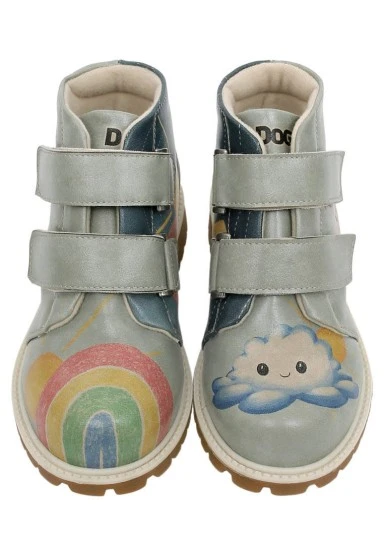 Enfants Cuir Vegan Turquoise Bottes Longues - Sometimes Maybe Good Motif - 