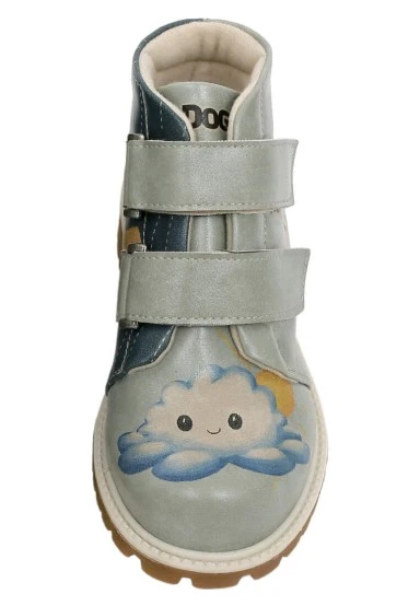 Enfants Cuir Vegan Turquoise Bottes Longues - Sometimes Maybe Good Motif - 
