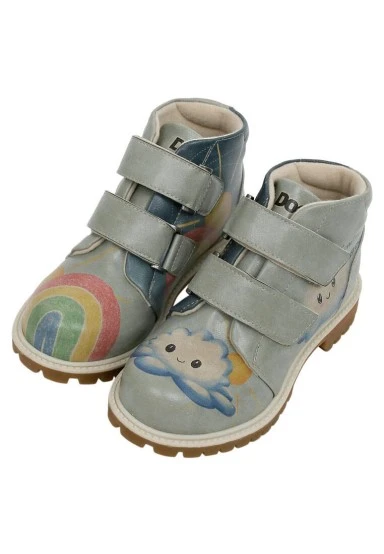 Enfants Cuir Vegan Turquoise Bottes Longues - Sometimes Maybe Good Motif - 