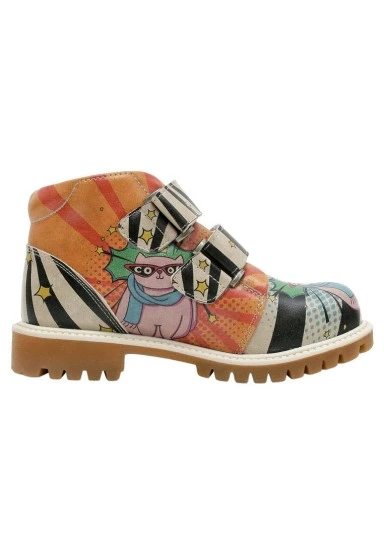 Enfants Cuir Vegan Multicolore Bottes Longues - Dogo Cool Motif - 