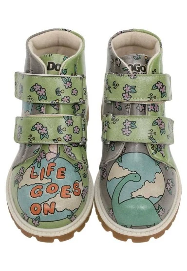 Enfants Cuir Vegan Vert Bottes Longues - Sometimes Life Goes On Motif - 