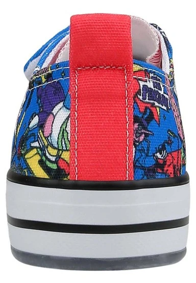 Unisex Enfant Végan Baskets Lumineuses à Scratch Bleu - Warner Bros Dc Villains Motif - 