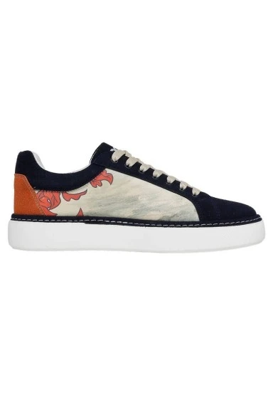 Erkek Vegan Deri Bej Sneakers - Hear Me Roar Tasarım - 