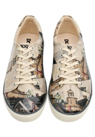 Erkek Vegan Deri Bej Sneakers - Time to Ring the Bells Tasarım - 