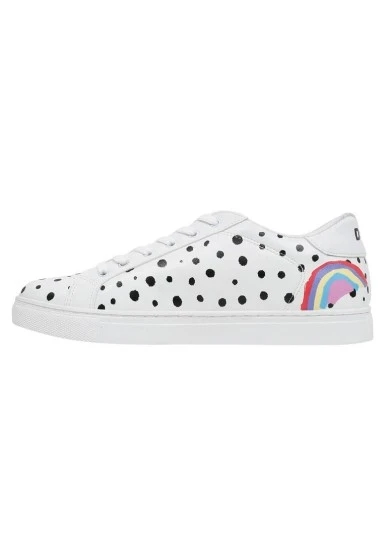 Erkek Vegan Deri Beyaz Günlük Sneakers - More Self Love Tasarım - 