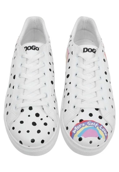 Erkek Vegan Deri Beyaz Günlük Sneakers - More Self Love Tasarım - 