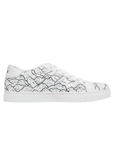 Erkek Vegan Deri Beyaz Günlük Sneakers - Mountain Explorer Tasarım - 