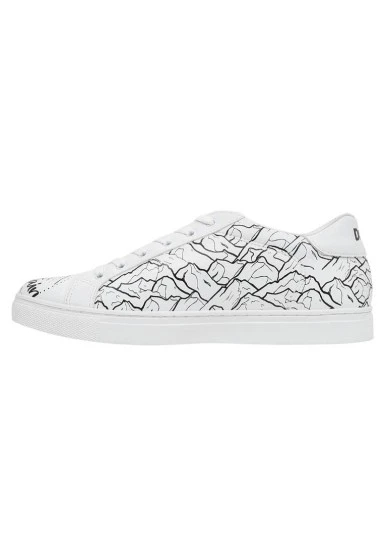 Erkek Vegan Deri Beyaz Günlük Sneakers - Mountain Explorer Tasarım - 