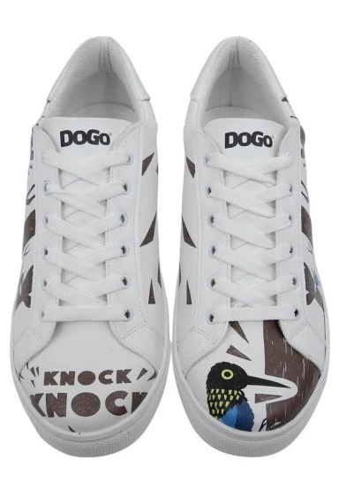 Erkek Vegan Deri Beyaz Sneakers - Knock Knock Tasarım - 