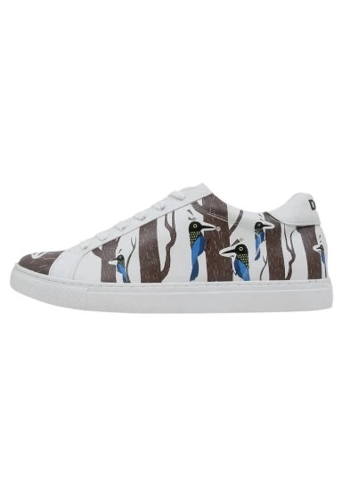 Erkek Vegan Deri Beyaz Sneakers - Knock Knock Tasarım - 