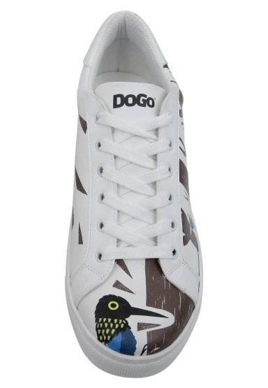 Erkek Vegan Deri Beyaz Sneakers - Knock Knock Tasarım - 