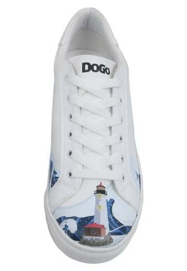 Erkek Vegan Deri Beyaz Sneakers - Lighthouse Tasarım - 