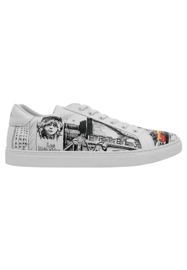 Erkek Vegan Deri Beyaz Sneakers - Broadway Tasarım - 