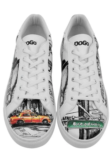 Erkek Vegan Deri Beyaz Sneakers - Broadway Tasarım - 