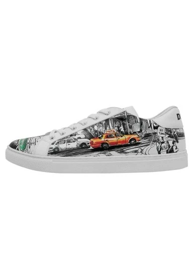 Erkek Vegan Deri Beyaz Sneakers - Broadway Tasarım - 