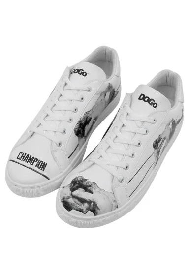 Erkek Vegan Deri Beyaz Sneakers - Champion Tasarım - 
