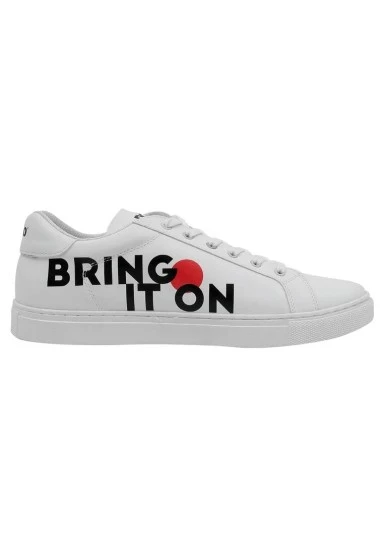Erkek Vegan Deri Beyaz Sneakers - What's Next? Tasarım - 