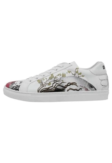 Erkek Vegan Deri Beyaz Sneakers - Equal Tasarım - 