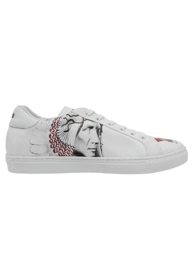 Erkek Vegan Deri Beyaz Sneakers - Equal Tasarım - 