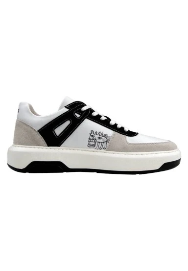 Erkek Vegan Deri Beyaz Sneakers - Lost Dream Tasarım - 