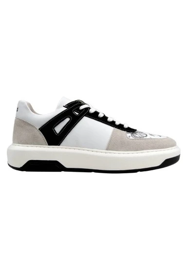 Erkek Vegan Deri Beyaz Sneakers - Lost Dream Tasarım - 