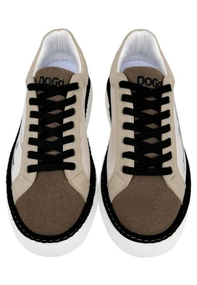 Erkek Vegan Deri Beyaz Sneakers - Japanese in Red Tasarım - 