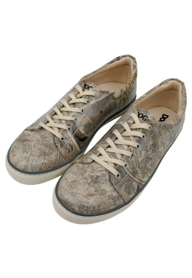 Erkek Vegan Deri Çok Renkli Sneakers - Astronomy Map Tasarım - 