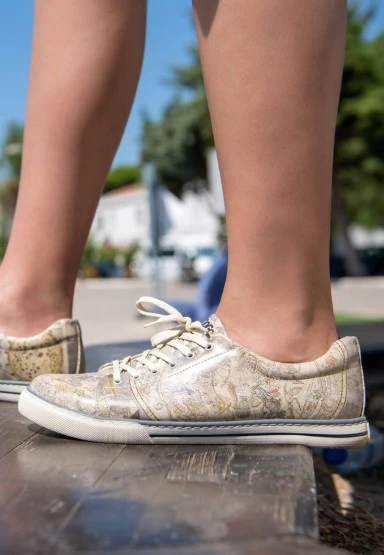Erkek Vegan Deri Çok Renkli Sneakers - Astronomy Map Tasarım - 