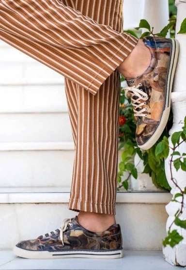 Erkek Vegan Deri Çok Renkli Sneakers - Be Still Tasarım - 