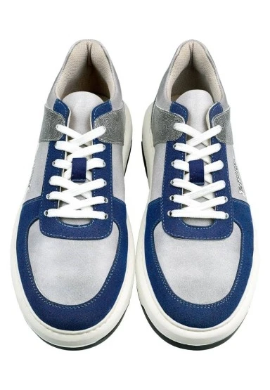 Erkek Vegan Deri Gri Sneakers - Esoteric Tasarım - 