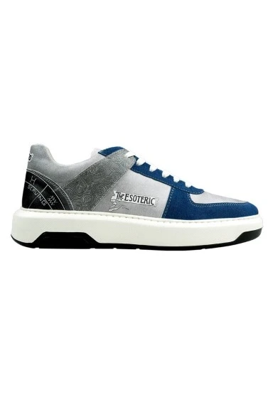 Erkek Vegan Deri Gri Sneakers - Esoteric Tasarım - 