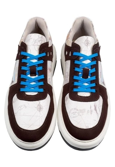 Erkek Vegan Deri Krem Sneakers - Ink and Pictures Tasarım - 