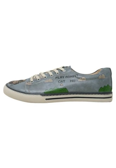 Erkek Vegan Deri Mavi Sneakers - Play Again Tasarım - 