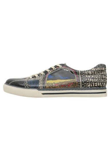 Erkek Vegan Deri Siyah Sneakers - Variete Nummer 11 Tasarım - 