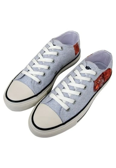 Erkek Vegan Gri Sneakers - Uptown Tigers Tasarım - 