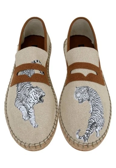 Erkek Vegan Krem Espadril - Uptown Tigers Tasarım - 