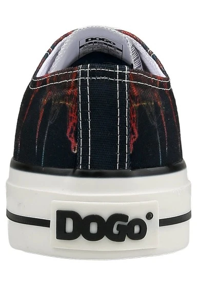 Erkek Vegan Siyah Sneakers - Japanese Skull Tasarım - 