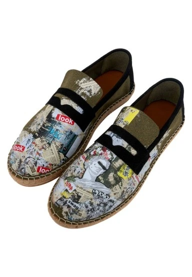 Erkek Vegan Yeşil Espadril - Apollo Tasarım - 