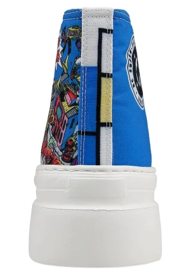 Femme Vegan Multicolore Baskets Montantes à Plateforme - Warner Bros DC Villains Motif - 