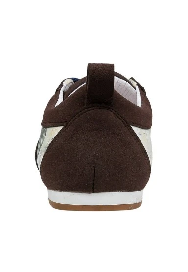 Femme Cuir Vegan Beige Baskets - Ink and Pictures Motif - 