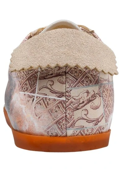 Femme Cuir Vegan Beige Baskets - Angel's Dream Motif - 