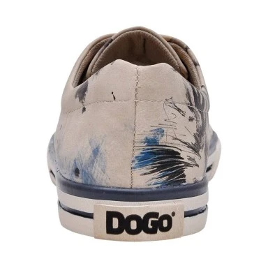 Femme Cuir Vegan Beige Baskets - Deepness Motif - 