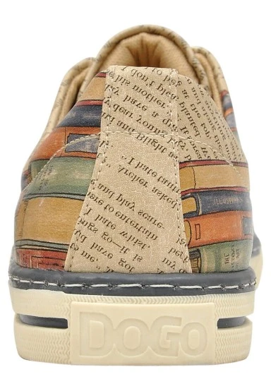Femme Cuir Vegan Beige Baskets - The wise owl Motif - 