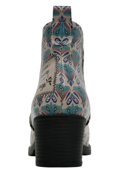 Femme Cuir Vegan Beige Bottines - Let Your Dreams Be Your Wings Motif - 