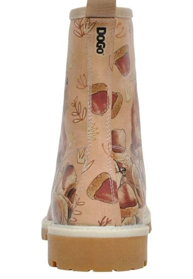Femme Cuir Vegan Beige Bottes Longues - It wasn't Me Motif - 