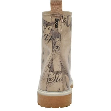 Femme Cuir Vegan Beige Bottes Longues - Warner Bros Tweety Sketch Motif - 
