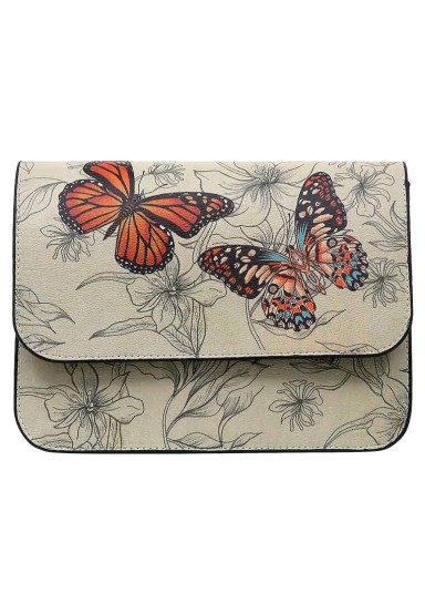 Dogo - Femme Cuir Vegan Beige Sac à Main - Fly With Your Own Wings Motif (1)