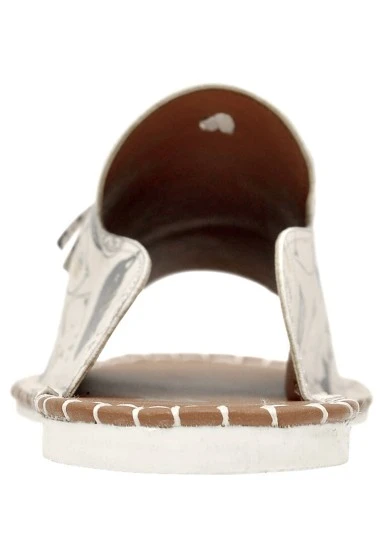 Femme Cuir Vegan Beige Sandales - Monochrome Cats Motif - 