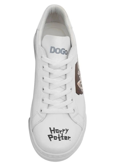 Femme Cuir Vegan Blanc Baskets - Friends Till Eternity Harry Potter Motif - 